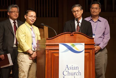 Rev Ezra Jin (Beijing Zion Church), Franklin Wang, Hwa Yung and David Ro